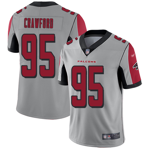 Atlanta Falcons Limited Silver Men Jack Crawford Jersey NFL Football #95 Inverted Legend->youth nfl jersey->Youth Jersey